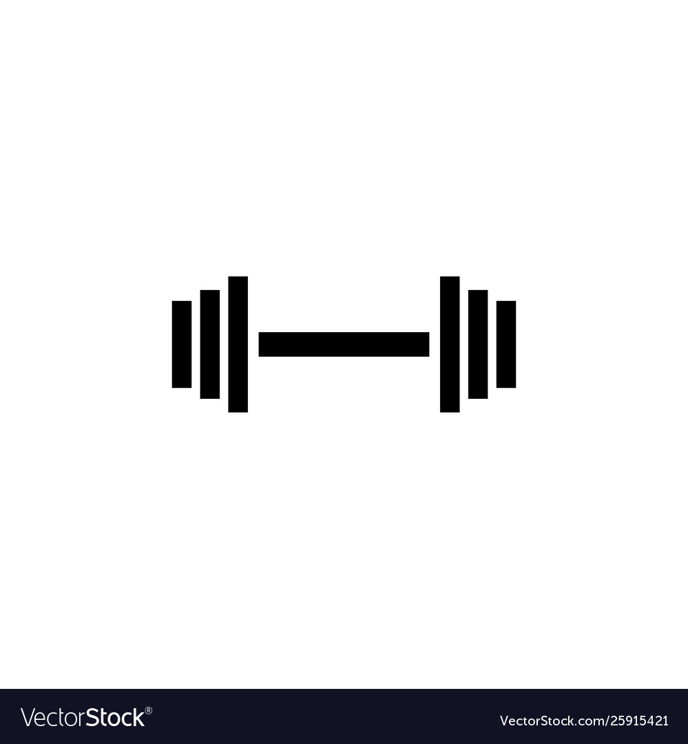 Barbell line icon in flat style for apps ui