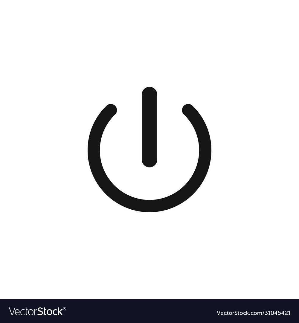 Black shutdown icon on light background power