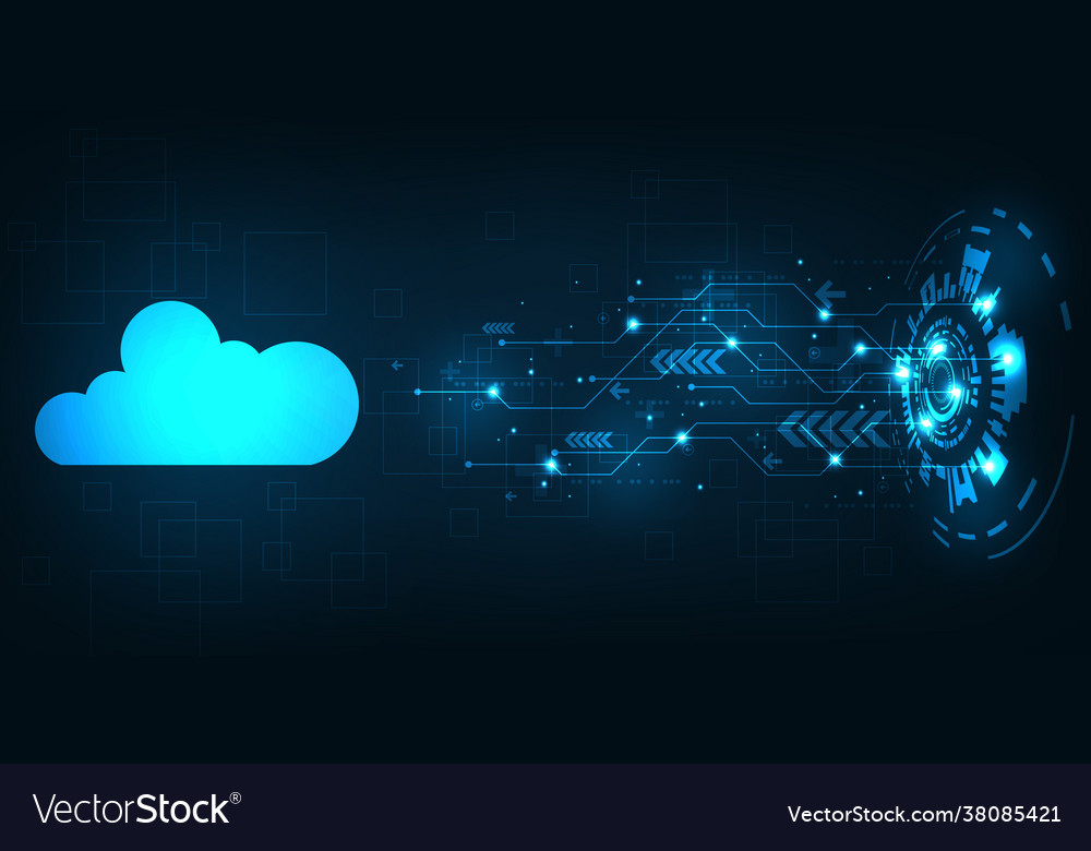 Cloud interface that shows data uploading vector image Cloud interface that shows data uploading