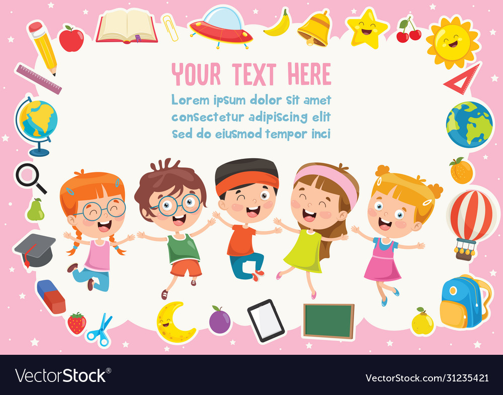 Colorful template with children