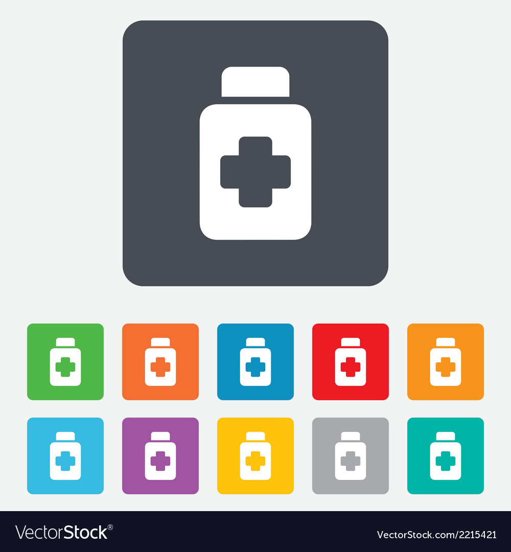 Drugs sign icon pack with pills symbol