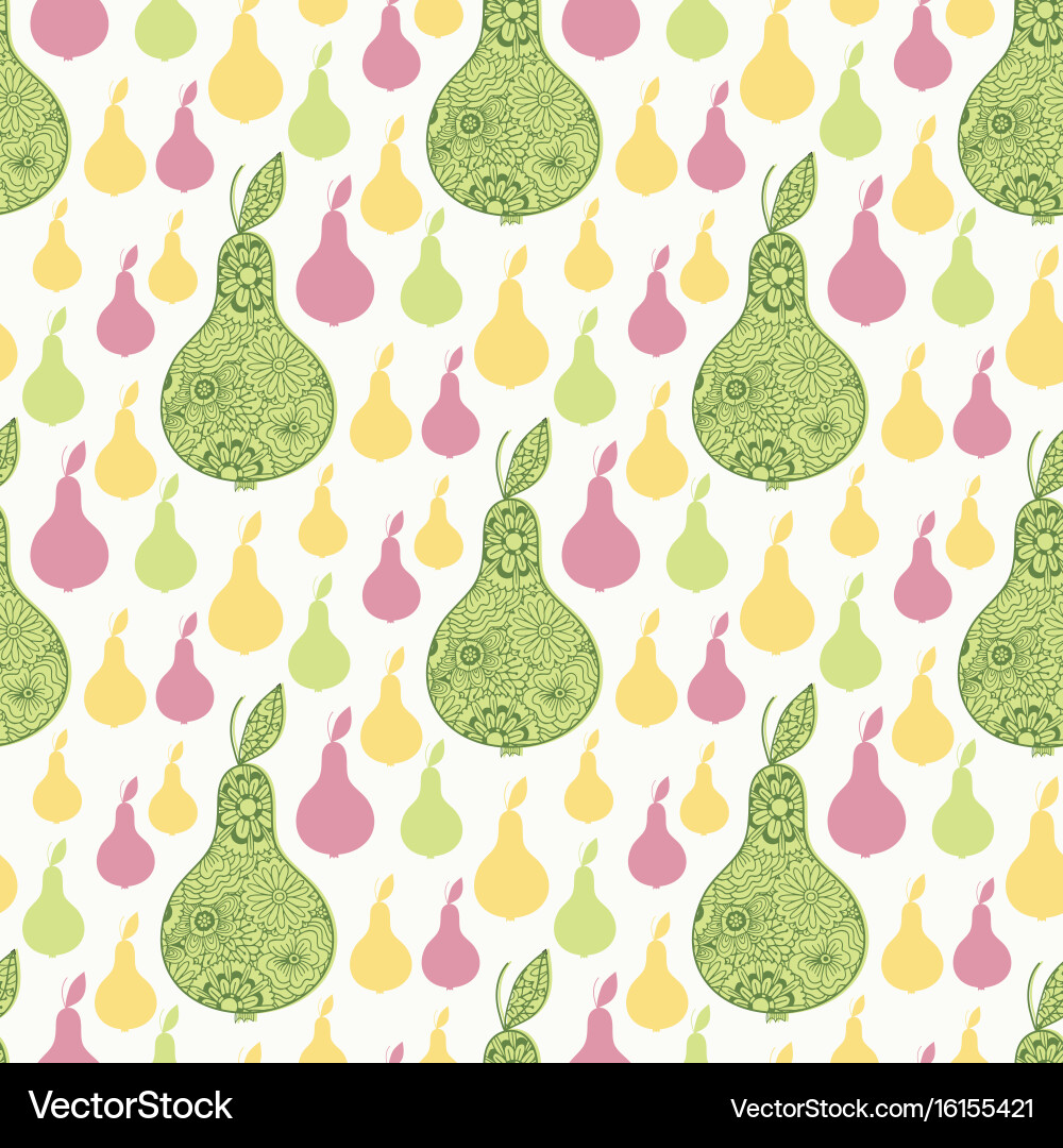 Elegant decorative pears seamless pattern textile Vector Image