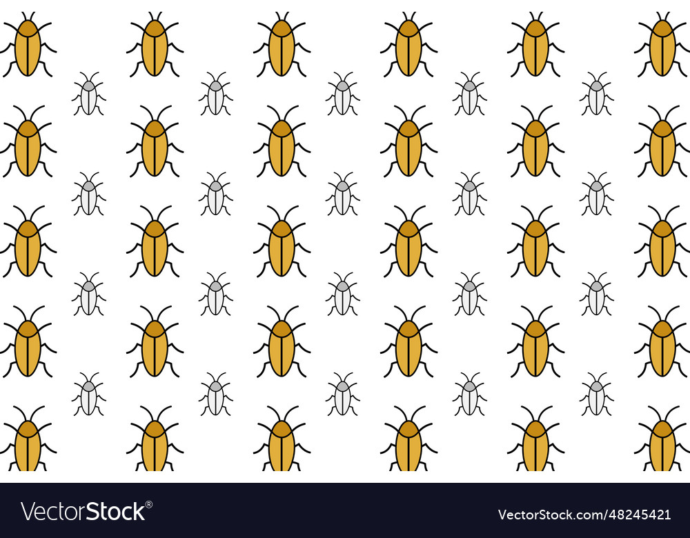 Flat cockroach insect pattern background vector image Flat cockroach insect pattern background