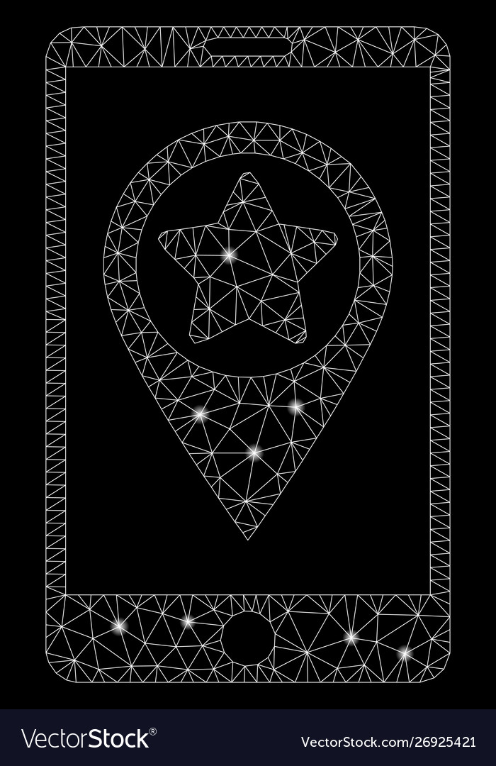 Glossy mesh 2d smartphone map pointer with light vector image Glossy mesh 2d smartphone map pointer with light