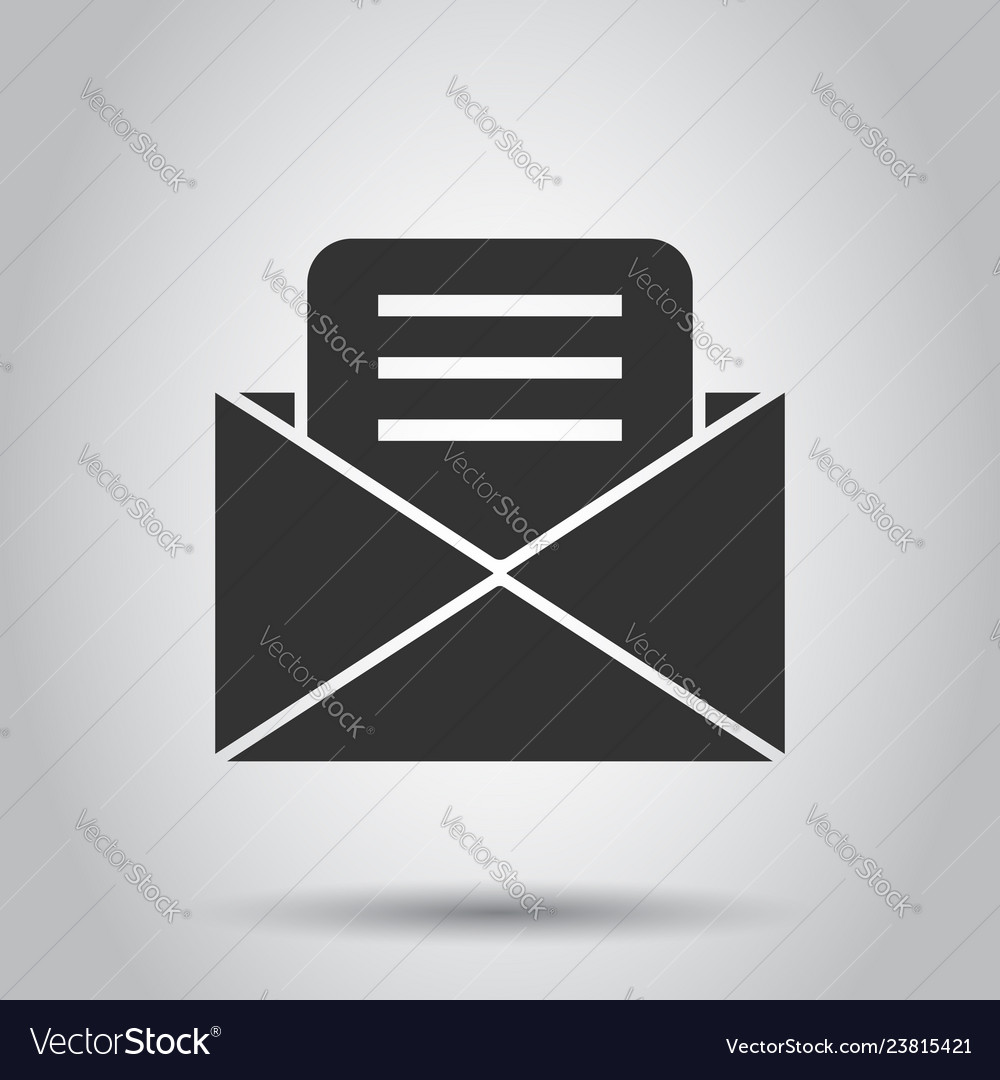Mail envelope icon in flat style email message