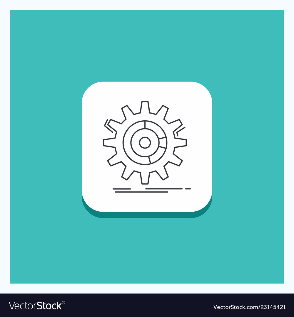 Round button for setting data management process vector image Round button for setting data management process