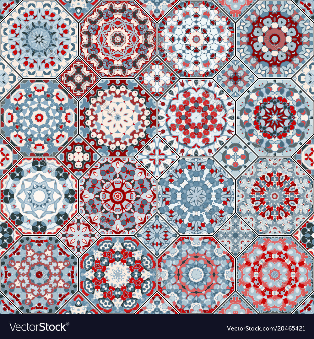 Set of octagonal and square patterns
