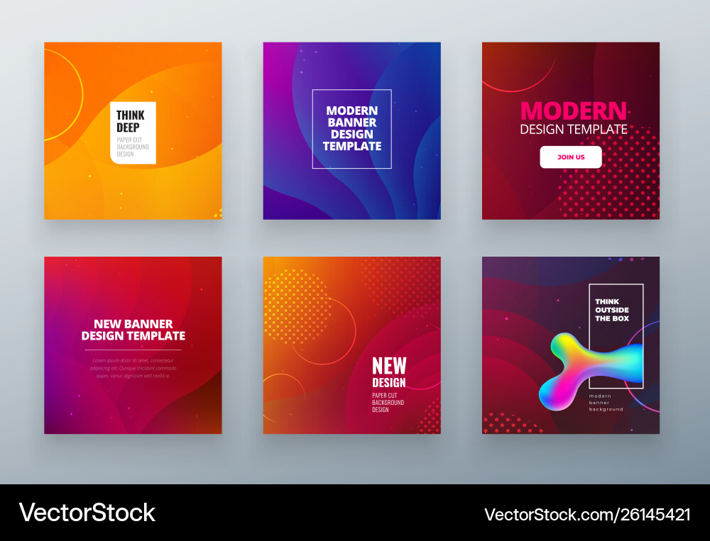 Set Social Sale Banner Background Template Use Vector Image