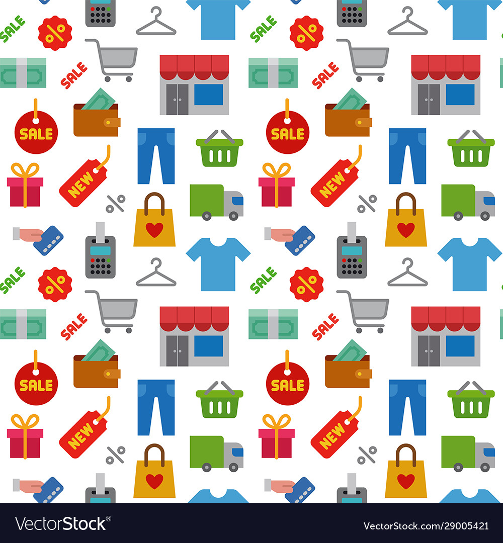 Shopping pattern Royalty Free Vector Image - VectorStock