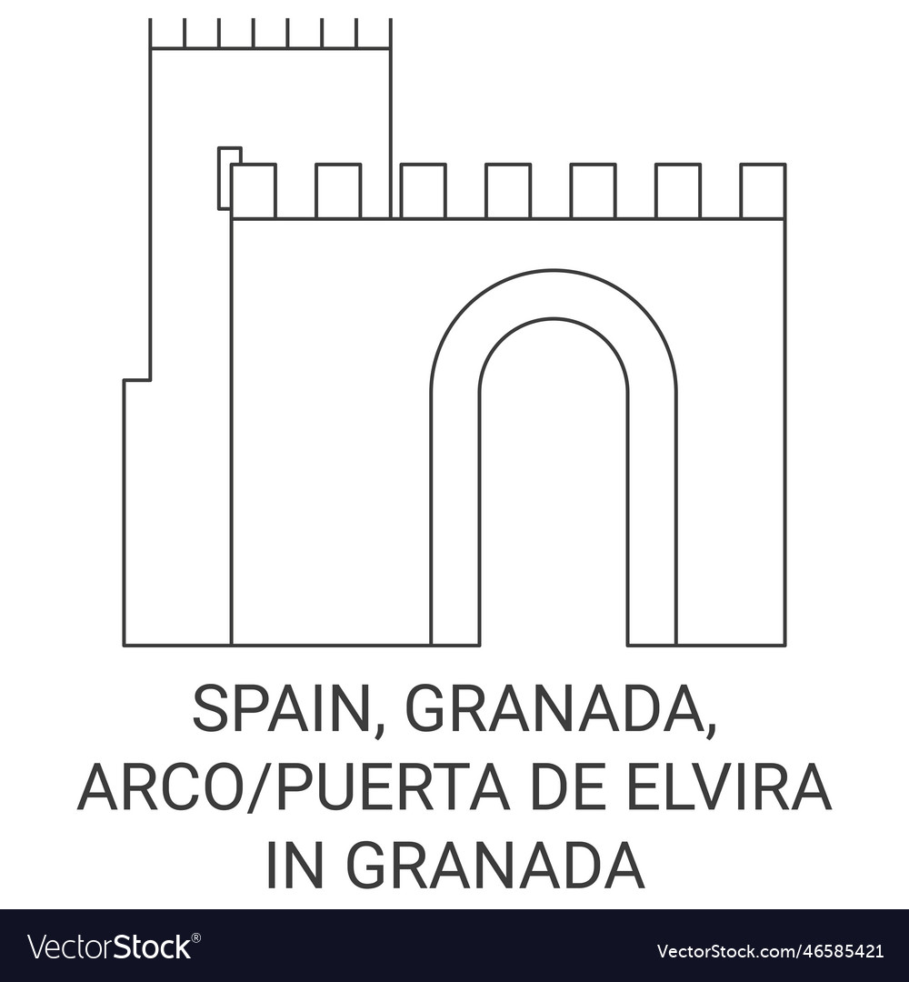 Spain granada arco puerta de elvira Royalty Free Vector