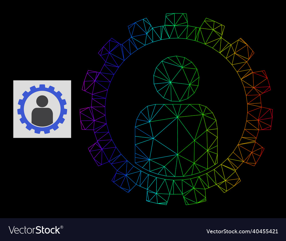 Spectrum gradiented polygonal mesh customer setup vector image Spectrum gradiented polygonal mesh customer setup
