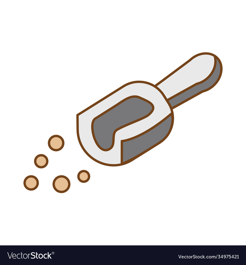 Spoon with sugar fill style icon Royalty Free Vector Image