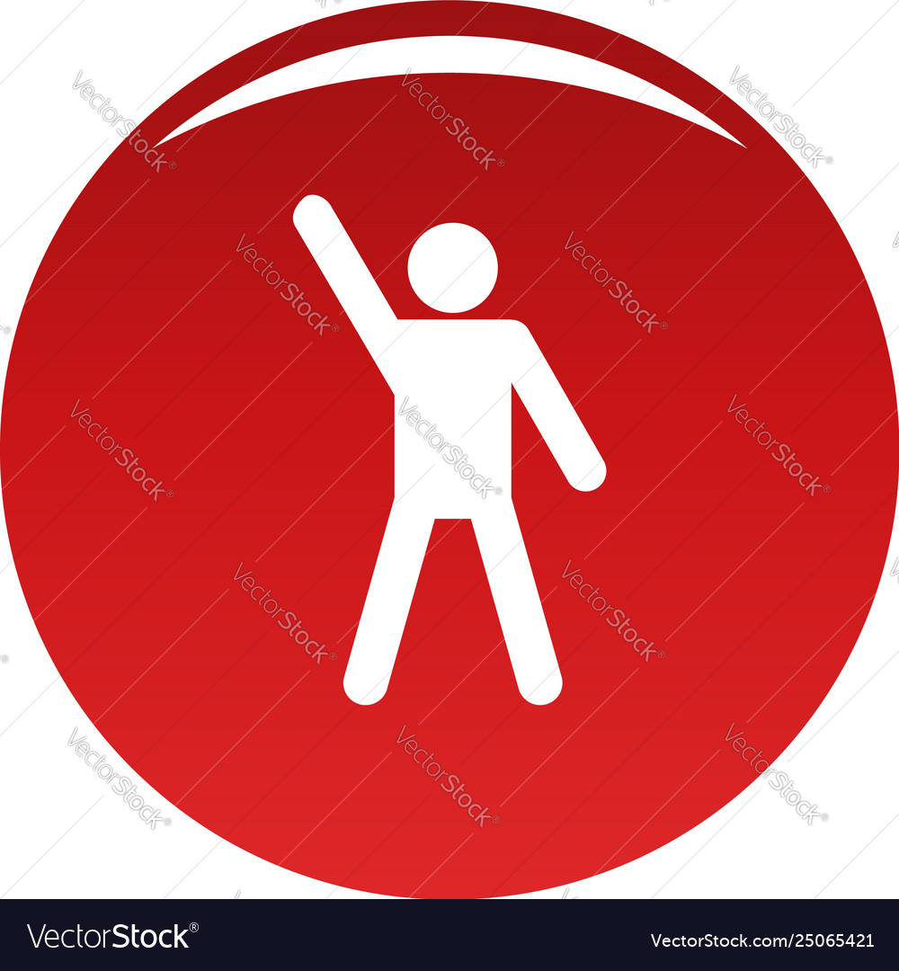 Stick figure stickman icon red Royalty Free Vector Image