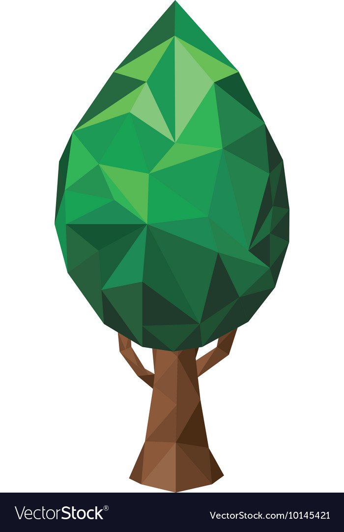 Tree low poly isolated icon design