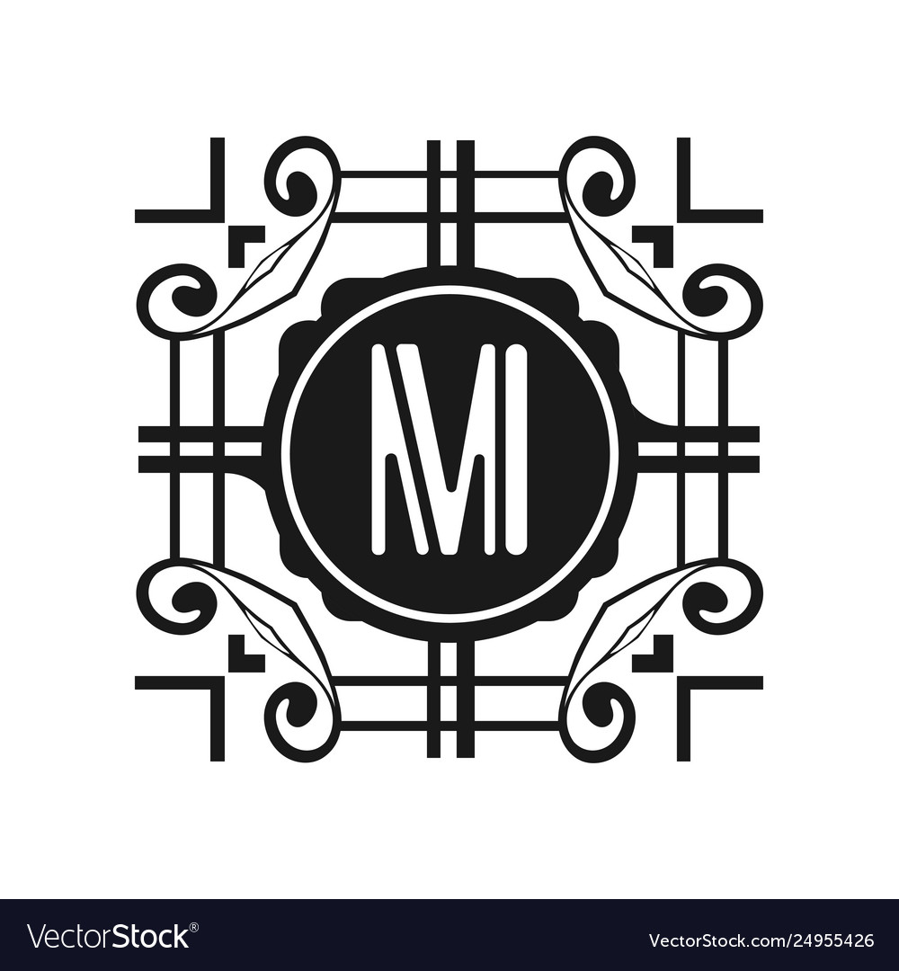 Art deco modern monogram