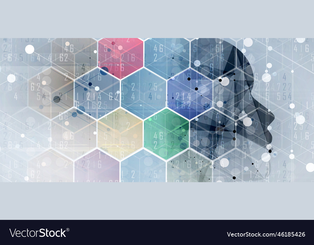 Artificial intelligence technology web background vector image Artificial intelligence technology web background