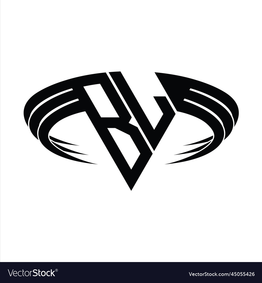 Bl logo letter monogram with triangle slice Vector Image