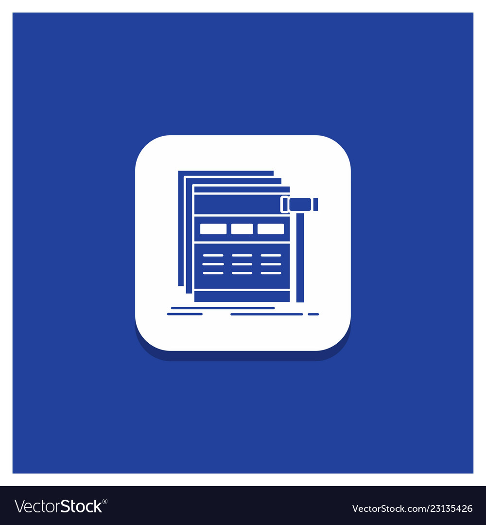 Blue round button for internet page web webpage vector image Blue round button for internet page web webpage