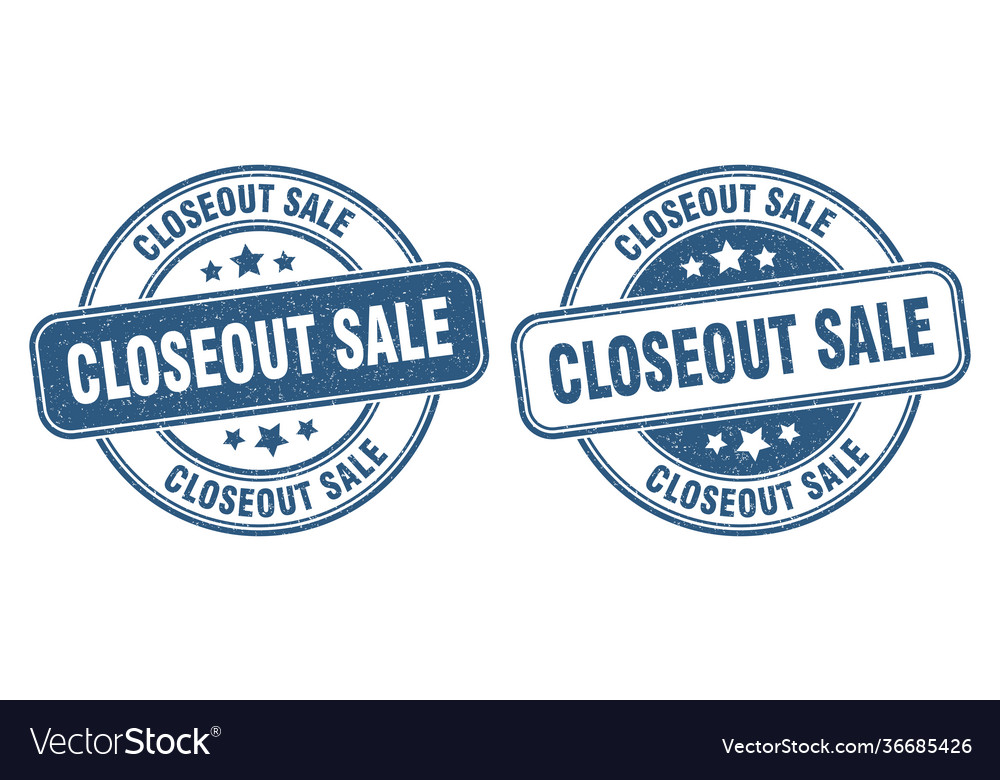 Closeout sale stamp label round