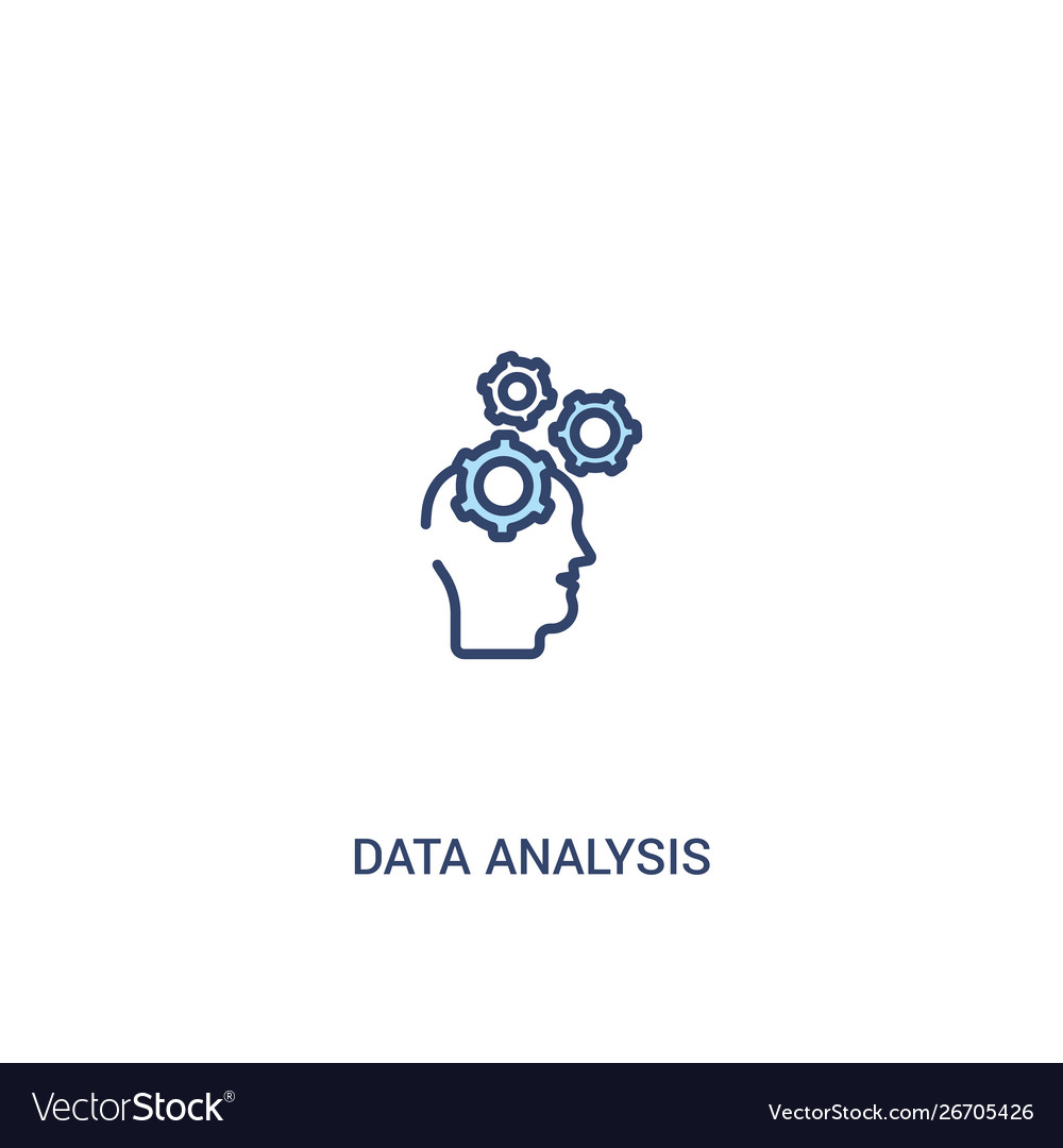 Data analysis concept 2 colored icon simple line vector image Data analysis concept 2 colored icon simple line