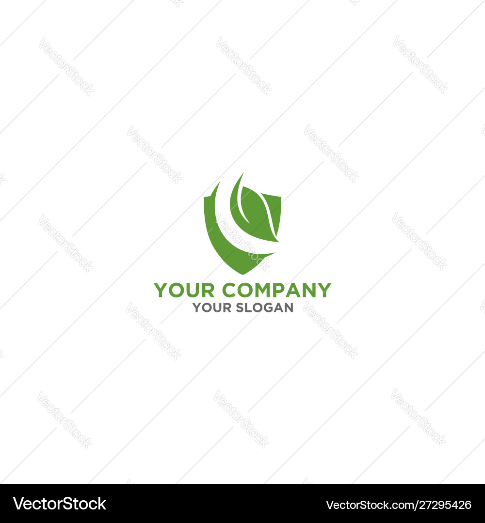 Leaf shield logo design Royalty Free Vector Image