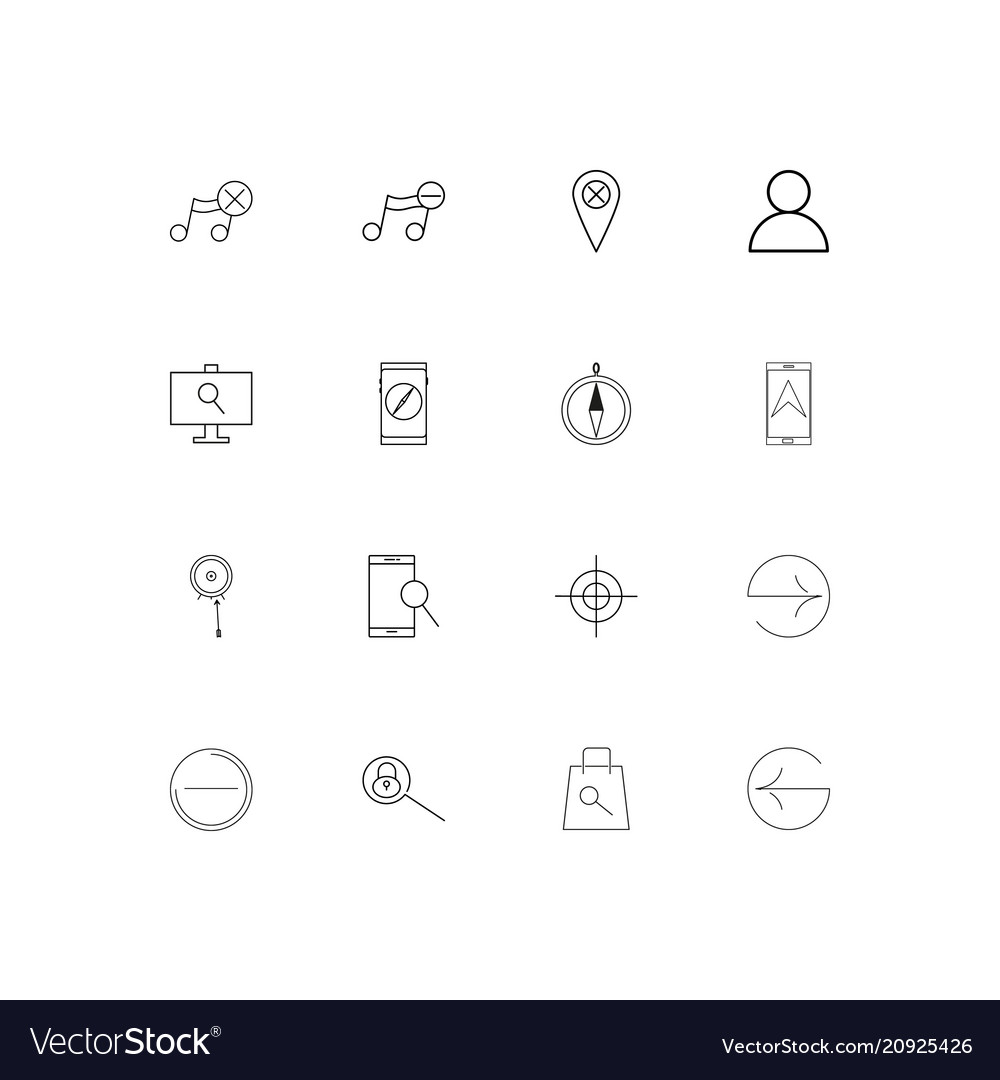 Maps and navigation linear thin icons set