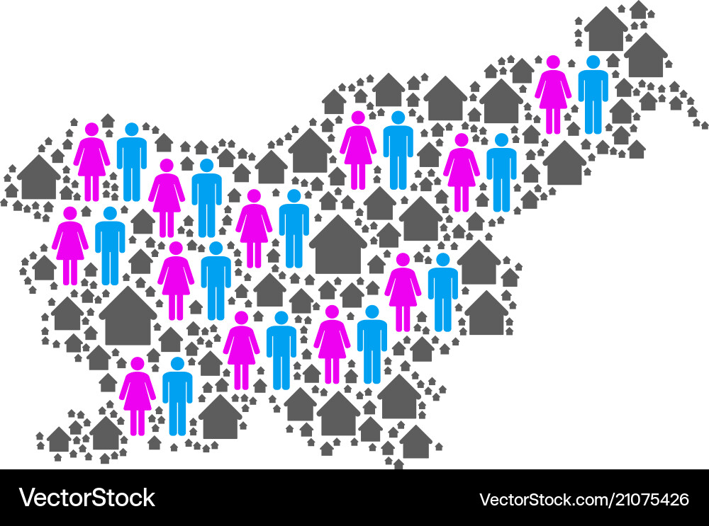 Population slovenia map Royalty Free Vector Image