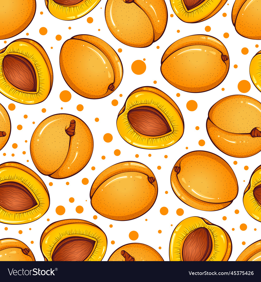 Seamless pattern with apricots