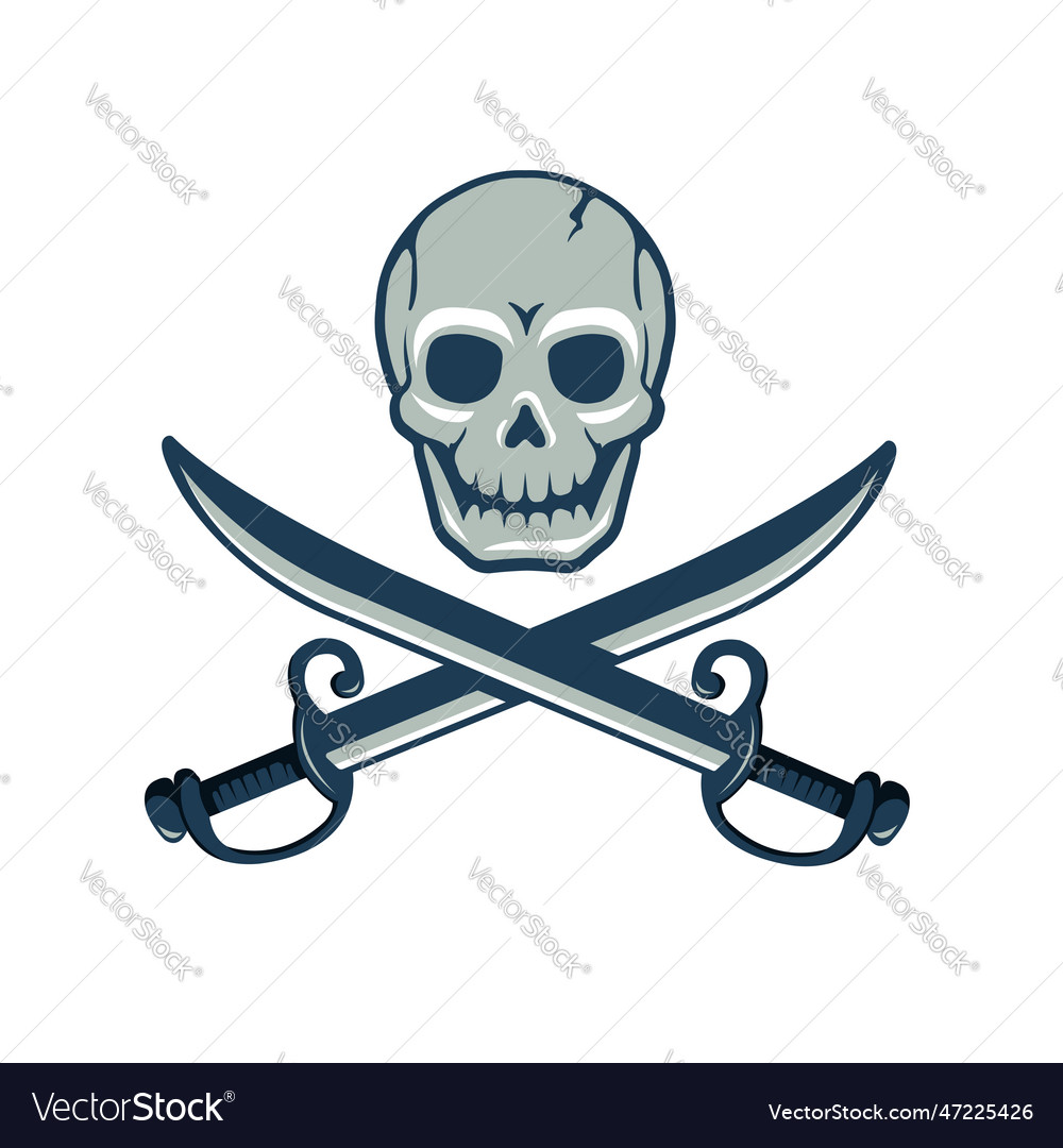 Skull amd crossed swords Royalty Free Vector Image