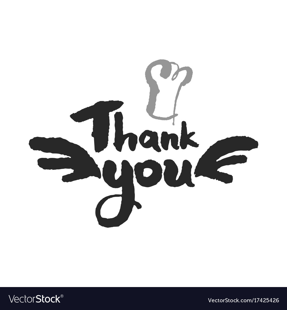 Thank You Chef Lettering Royalty Free Vector Image