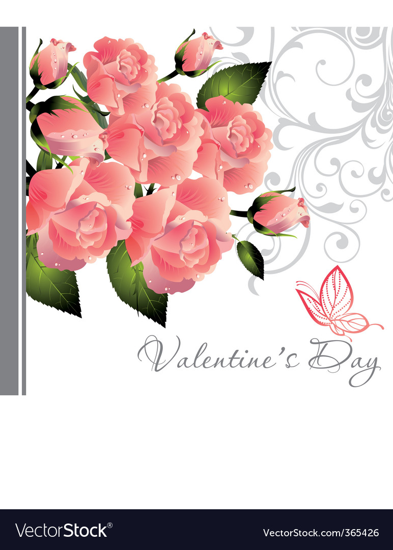 Valentine rose Royalty Free Vector Image - VectorStock