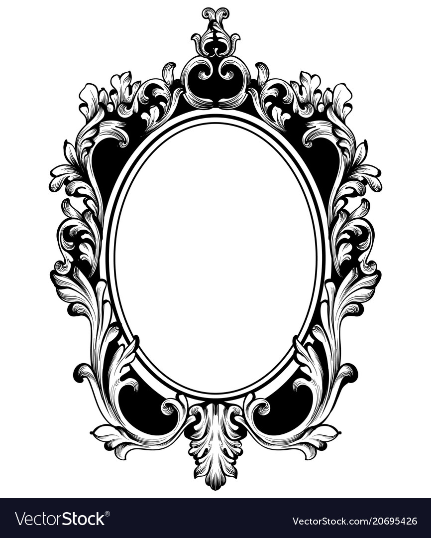 Vintage round frame decor baroque antique Vector Image