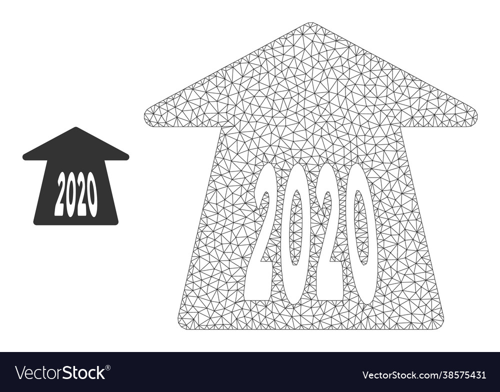 2020 forward arrow mesh carcass model vector image 2020 forward arrow mesh carcass model