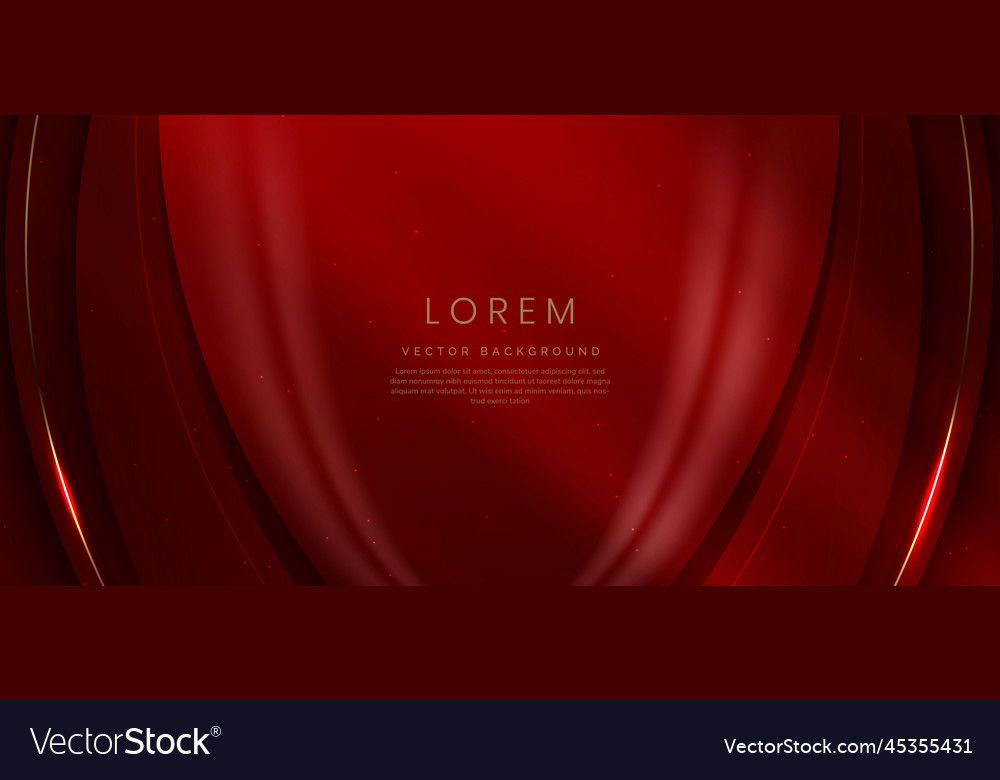 Abstract 3d curved red shape on background vector image Abstract 3d curved red shape on background