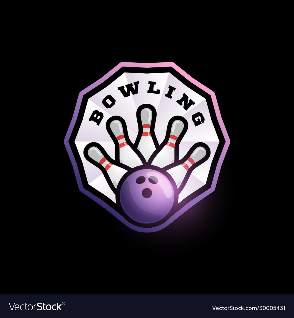Bowling strike abstract shape logo modern Vector Image