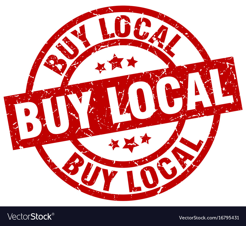 Buy local round red grunge stamp