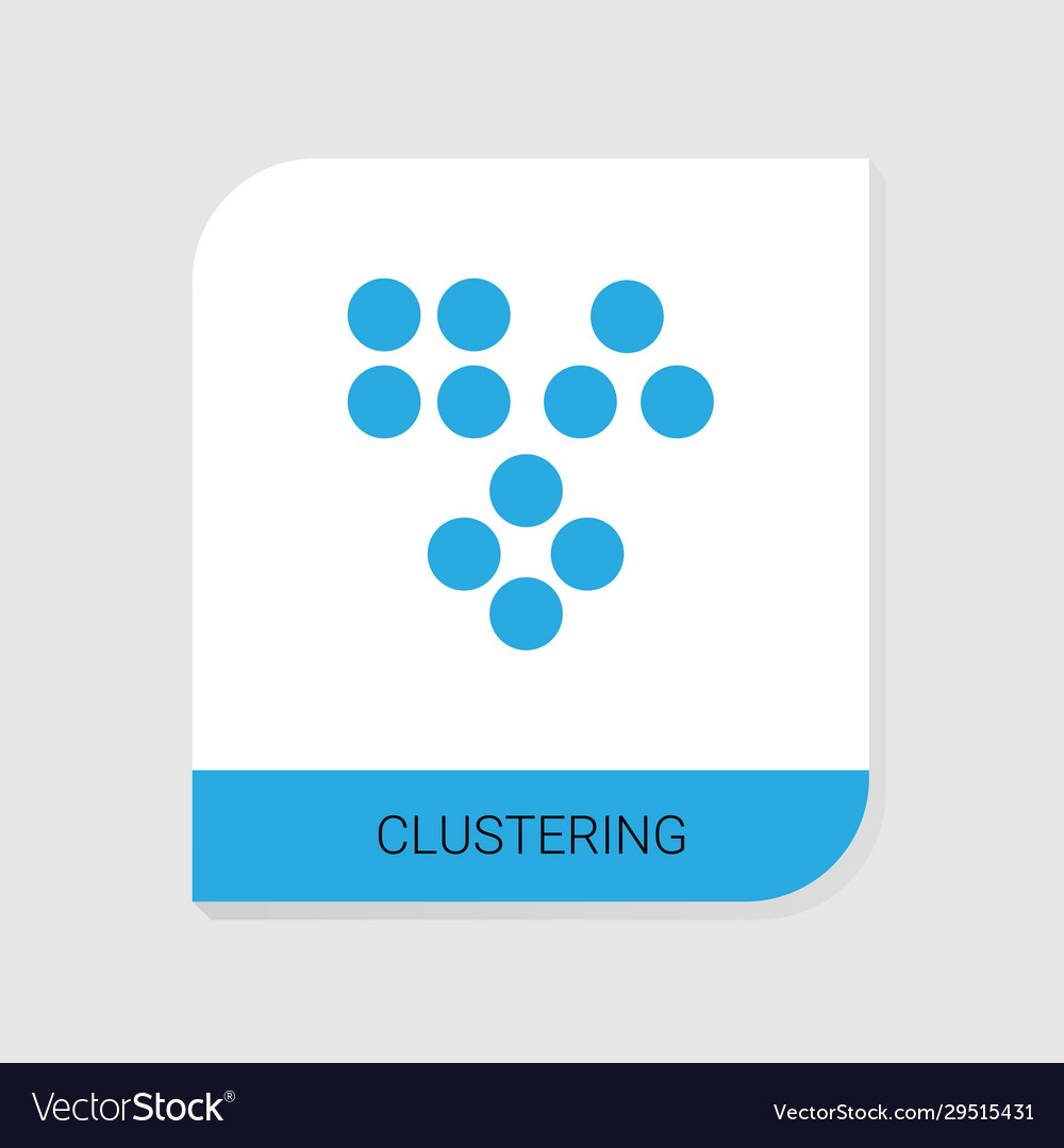 Editable filled clustering icon from artificial