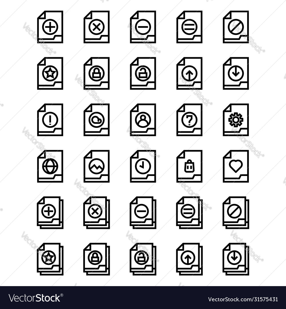 File and folder icon set include vector image File and folder icon set include