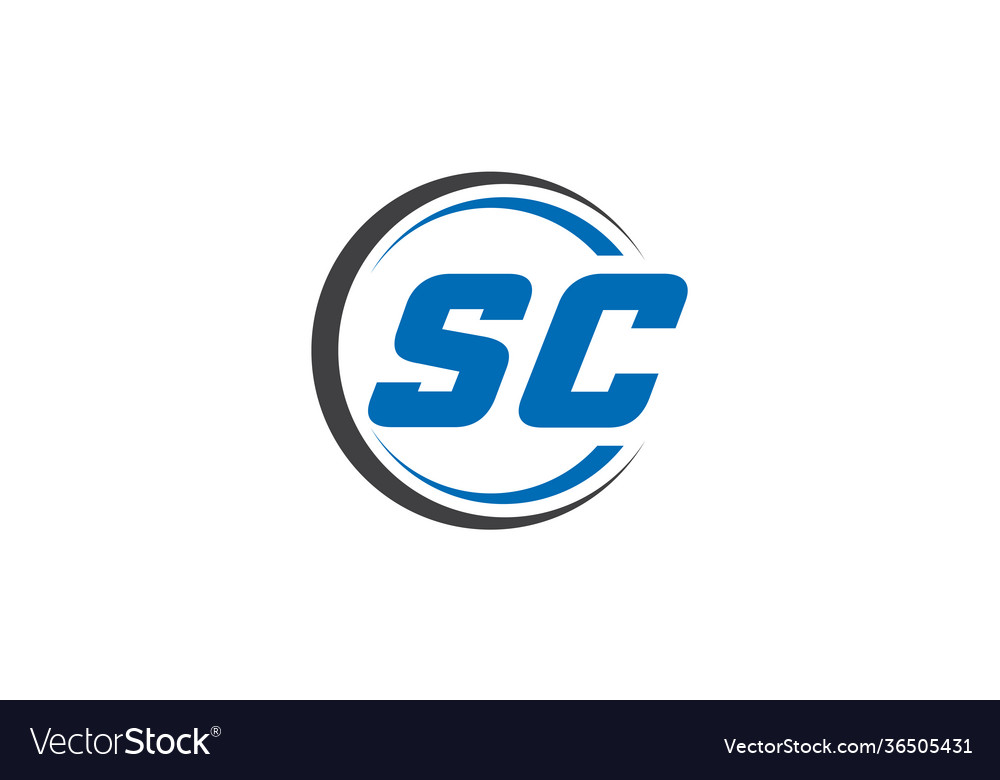 Initial monogram letter s c logo design template