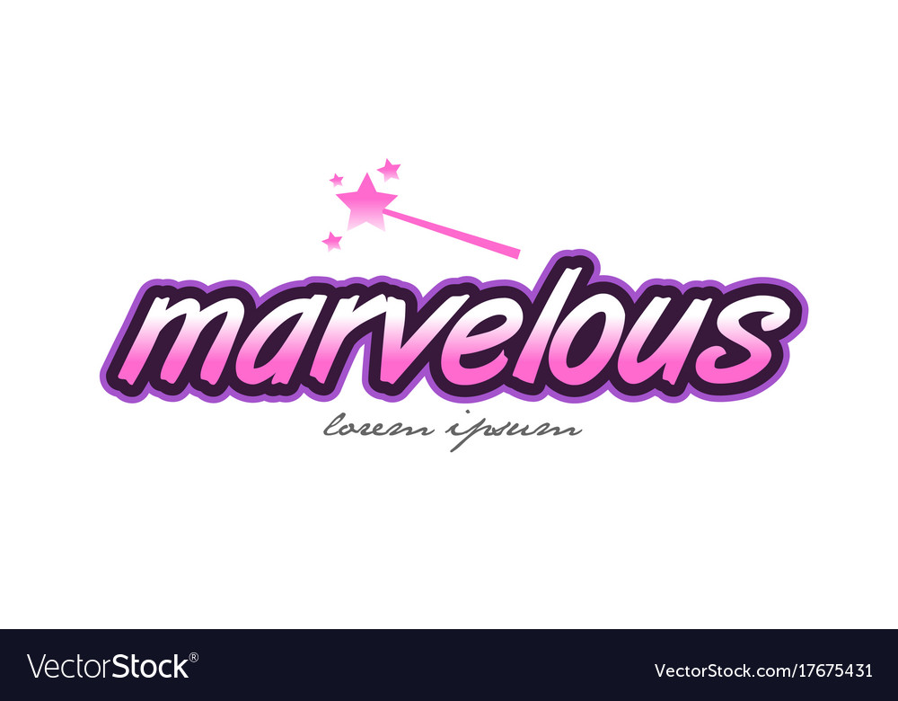 Marvelous word text logo icon design concept idea