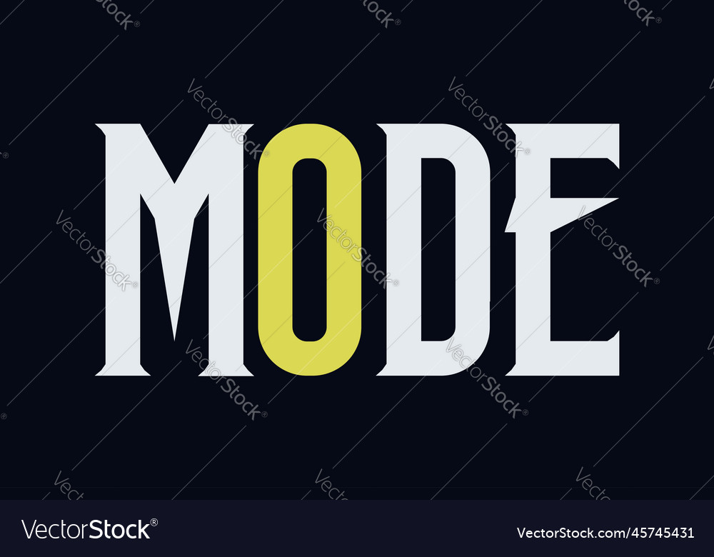 Mode text t-shirt design white typography Vector Image