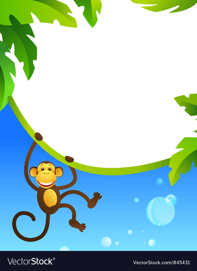 Monkey Frame with Bubbles