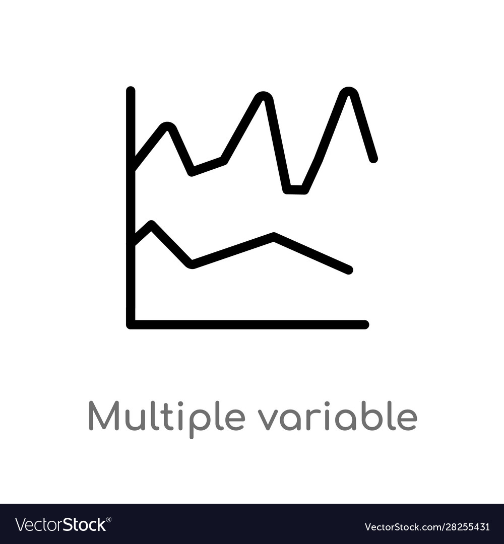 Outline multiple variable lines icon isolated