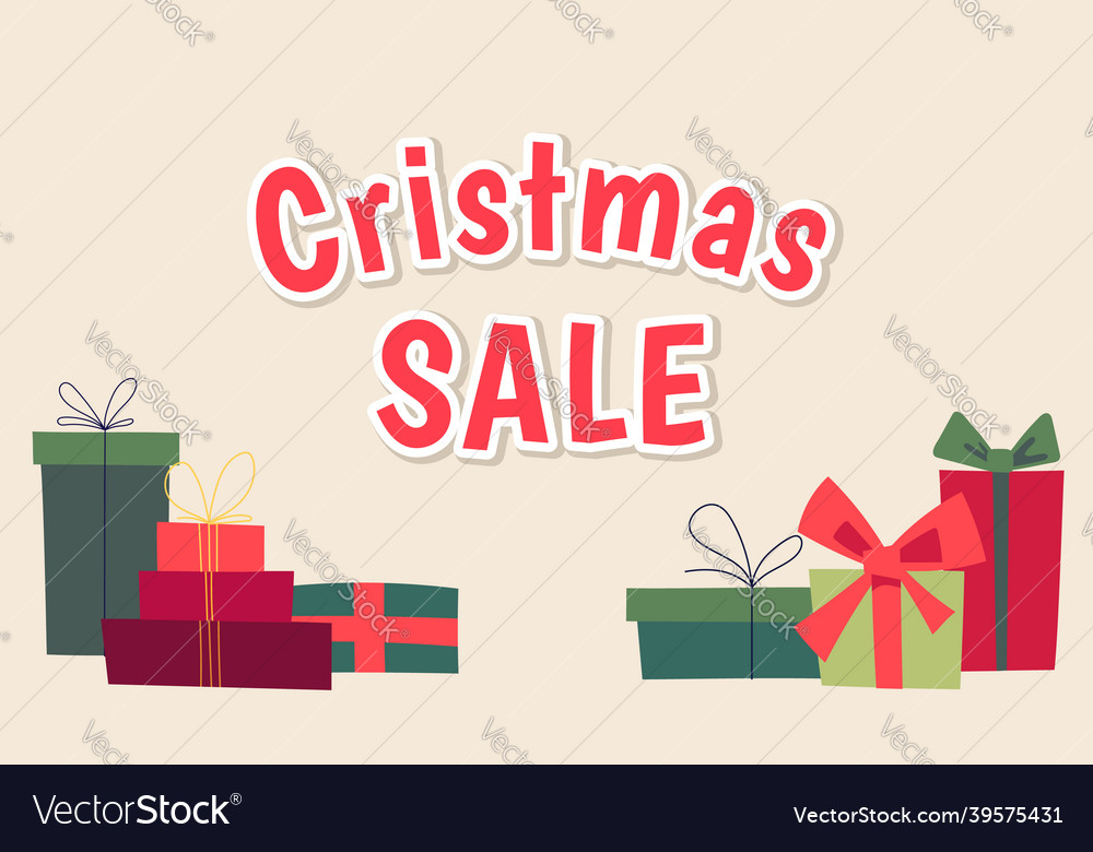 Retro christmas background with bunch Royalty Free Vector