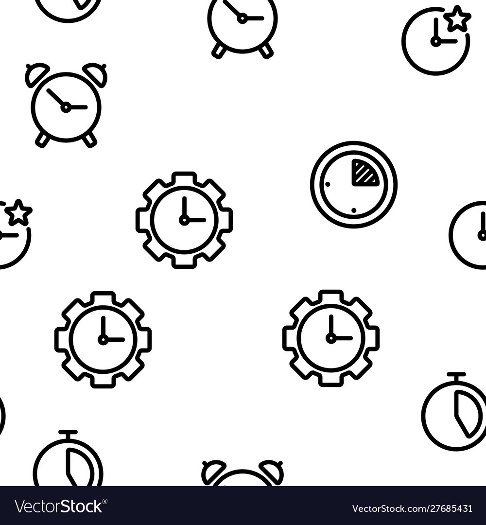 Time clock seamless pattern