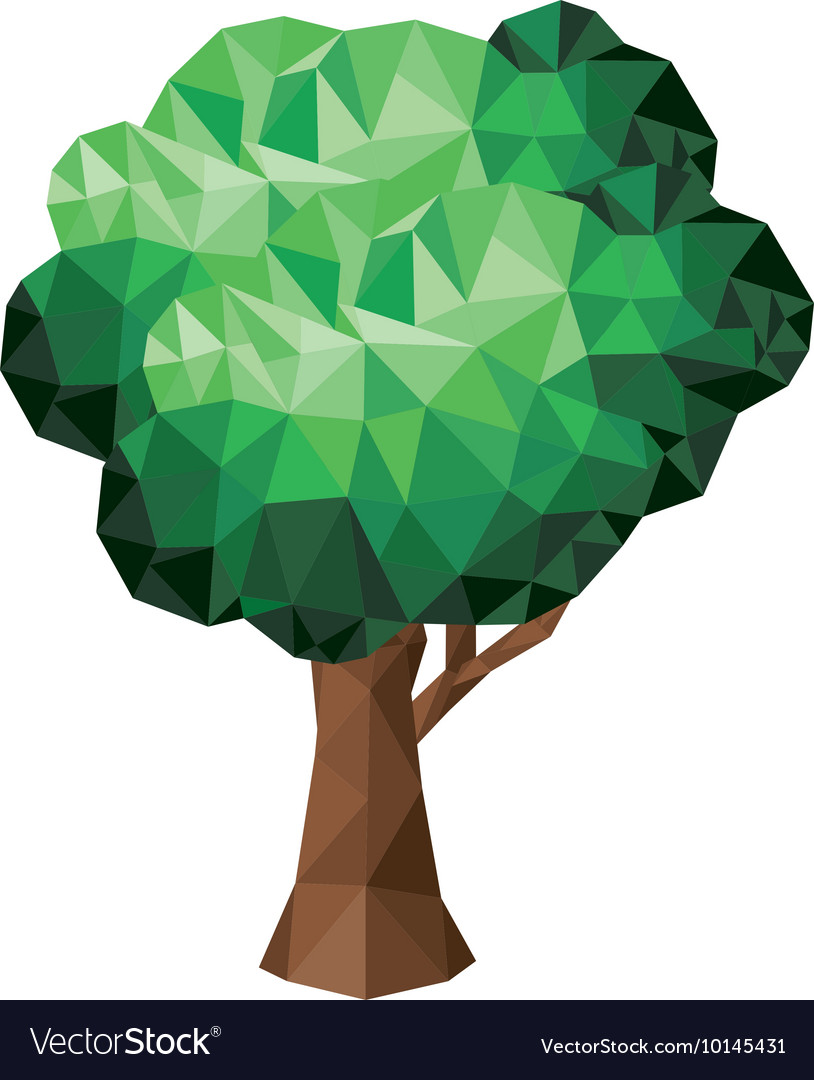 Tree low poly isolated icon design