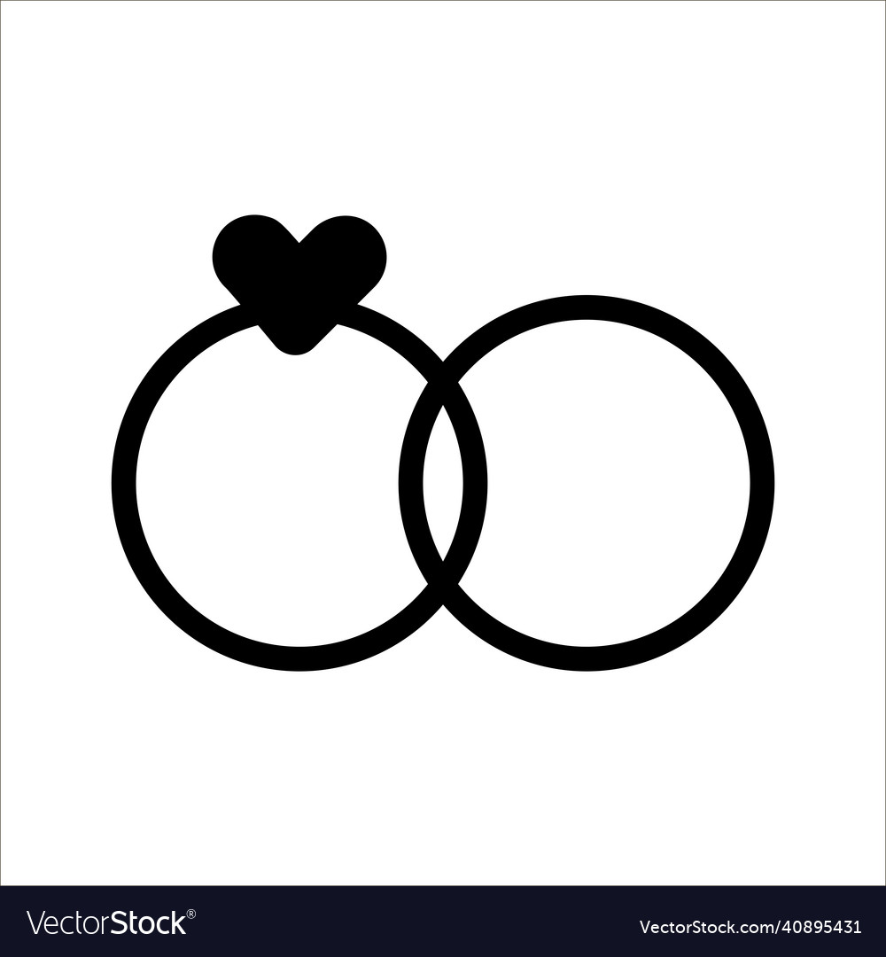 Wedding rings doodle hand-drawn Royalty Free Vector Image