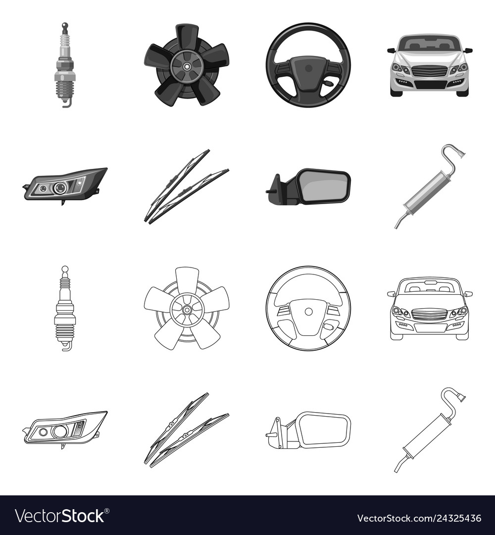 Auto and part logo set vector image Auto and part logo set
