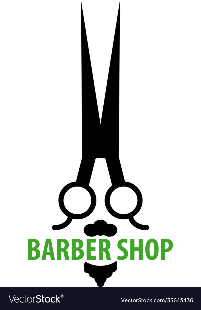 Barber shop logo template design Royalty Free Vector Image