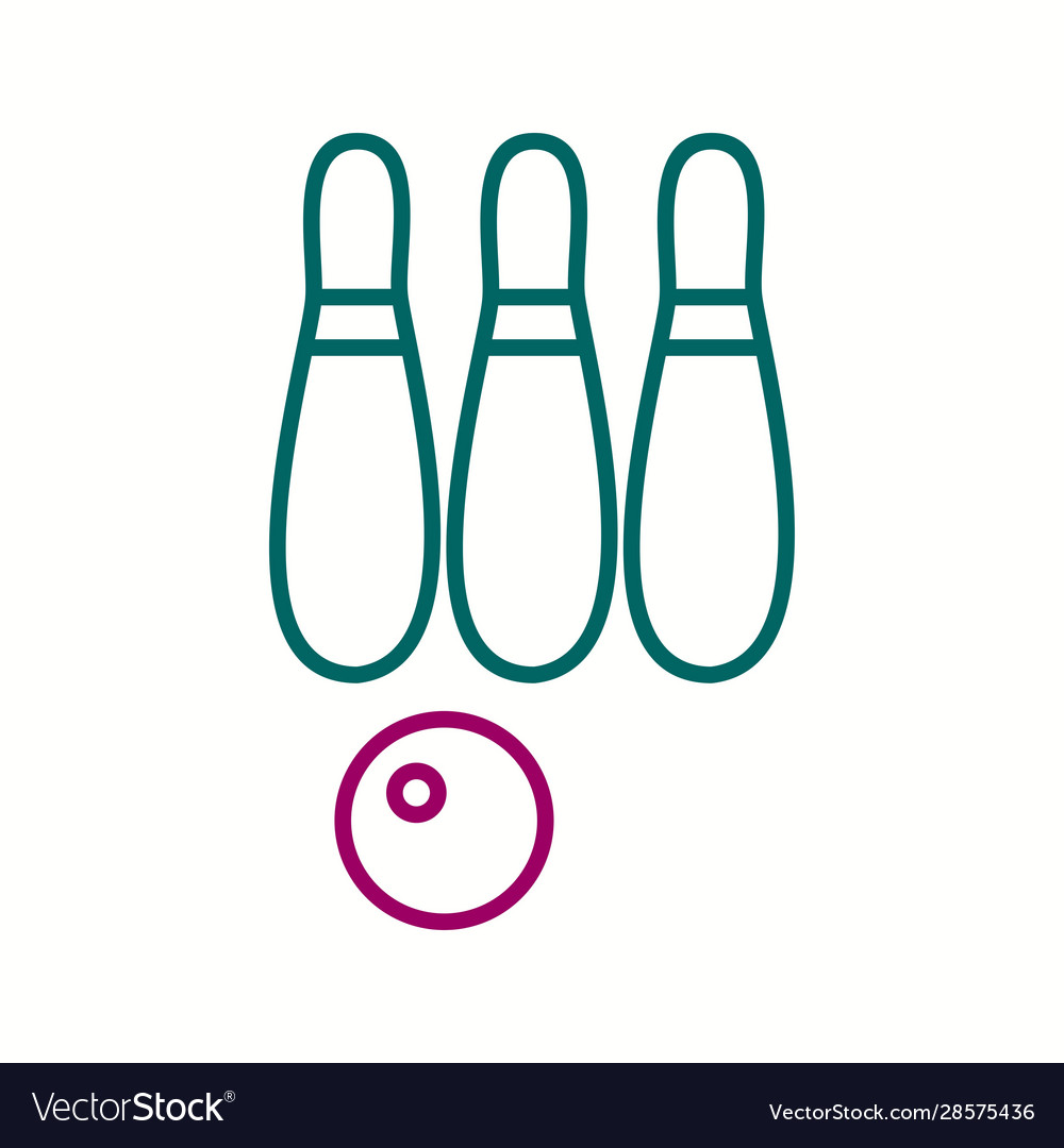 Beautiful bowling line icon